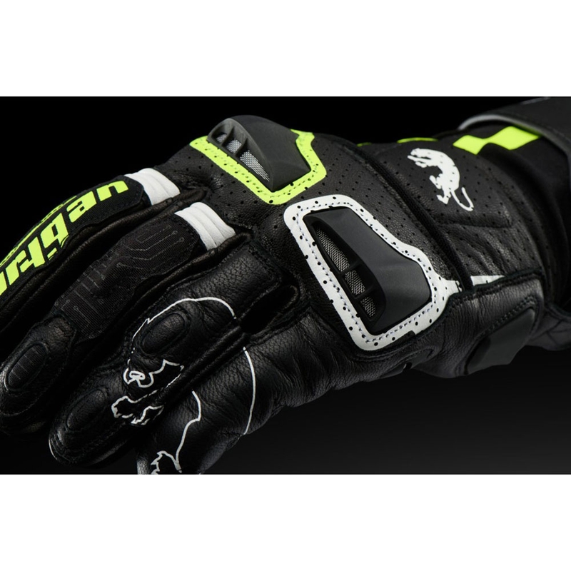 Γάντια Μοτοσικλέτας Furygan STYG 15 με Αερισμό, Μαύρο-Λευκό-Φθοριούχο Κίτρινο