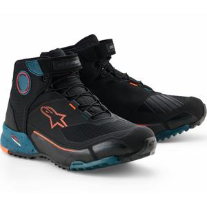 Μπότες μοτοσικλέτας Alpinestars CR-X Drystar μαύρο-μπλε-φλουορο-πορτοκαλί