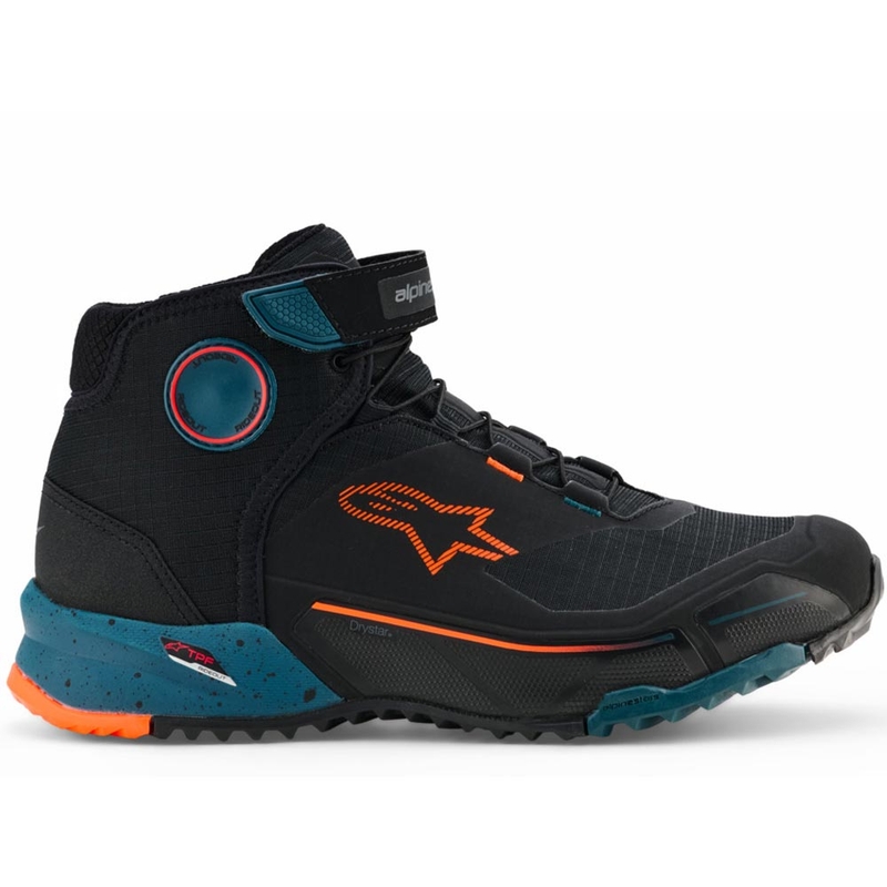 Μπότες μοτοσικλέτας Alpinestars CR-X Drystar μαύρο-μπλε-φλουορο-πορτοκαλί