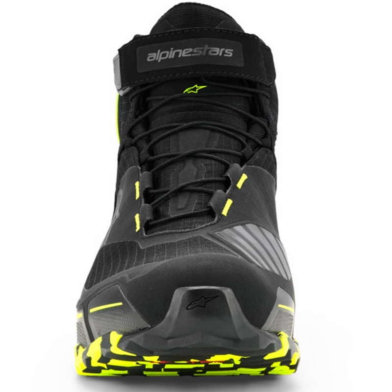 Μπότες μοτοσικλέτας Alpinestars CR-X Drystar μαύρες-σκούρο γκρι-φλουορ κίτρινο