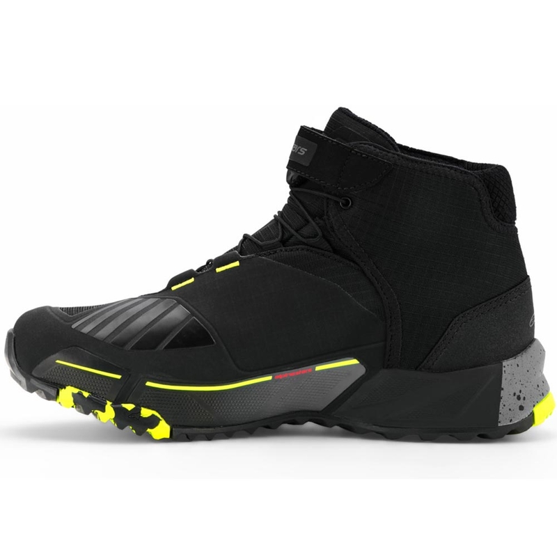Μπότες μοτοσικλέτας Alpinestars CR-X Drystar μαύρες-σκούρο γκρι-φλουορ κίτρινο