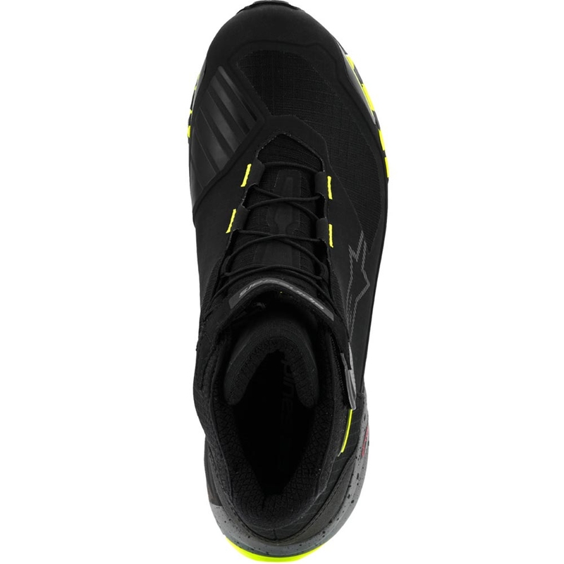 Μπότες μοτοσικλέτας Alpinestars CR-X Drystar μαύρες-σκούρο γκρι-φλουορ κίτρινο
