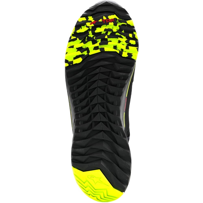 Μπότες μοτοσικλέτας Alpinestars CR-X Drystar μαύρες-σκούρο γκρι-φλουορ κίτρινο