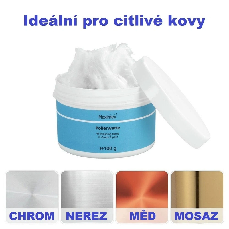 Καθαριστικό και γυάλισμα βαμβακιού για χρώμιο και μέταλλα Maximex 100 g