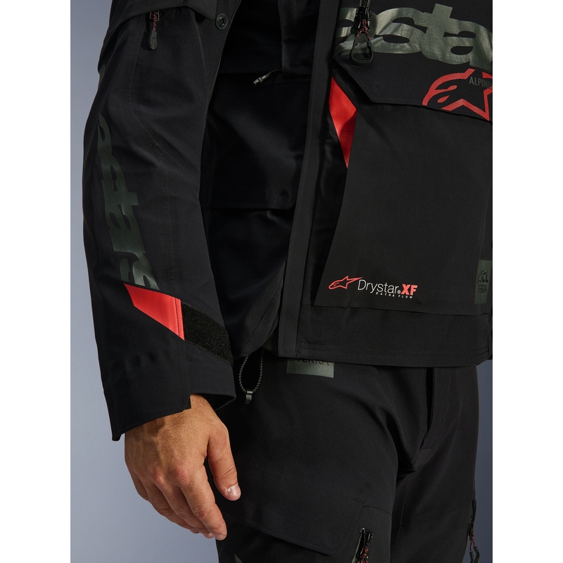 Μπουφάν μοτοσικλέτας Alpinestars Halo PRO Drystar XF μαύρο-σκούρο γκρι-κόκκινο