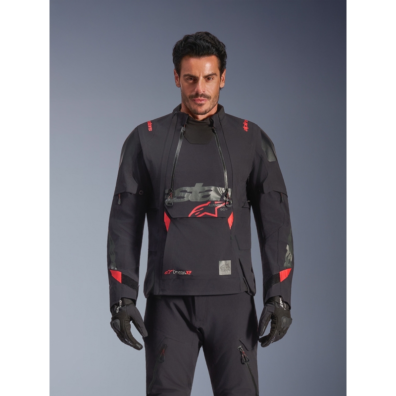 Μπουφάν μοτοσικλέτας Alpinestars Halo PRO Drystar XF μαύρο-σκούρο γκρι-κόκκινο