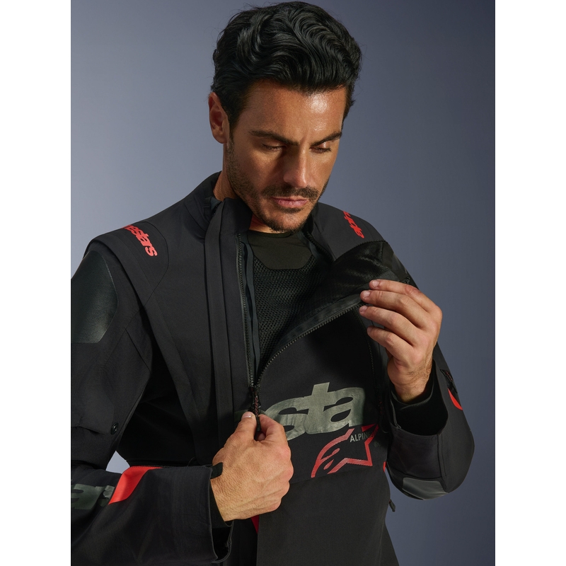 Μπουφάν μοτοσικλέτας Alpinestars Halo PRO Drystar XF μαύρο-σκούρο γκρι-κόκκινο
