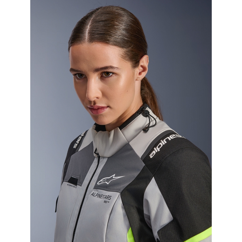Γυναικείο Μπουφάν Μοτοσικλέτας Alpinestars Stella Andes V4 Drystar Σκούρο Γκρι-Ανοιχτό Γκρι-Μαύρο-Φθορίζον Κίτρινο