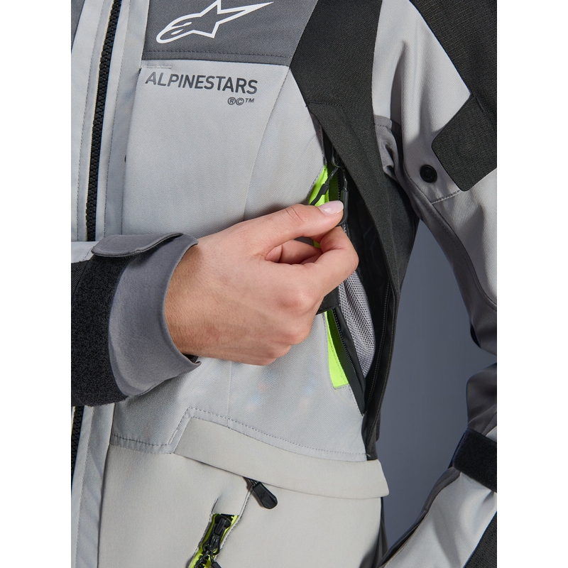 Γυναικείο Μπουφάν Μοτοσικλέτας Alpinestars Stella Andes V4 Drystar Σκούρο Γκρι-Ανοιχτό Γκρι-Μαύρο-Φθορίζον Κίτρινο
