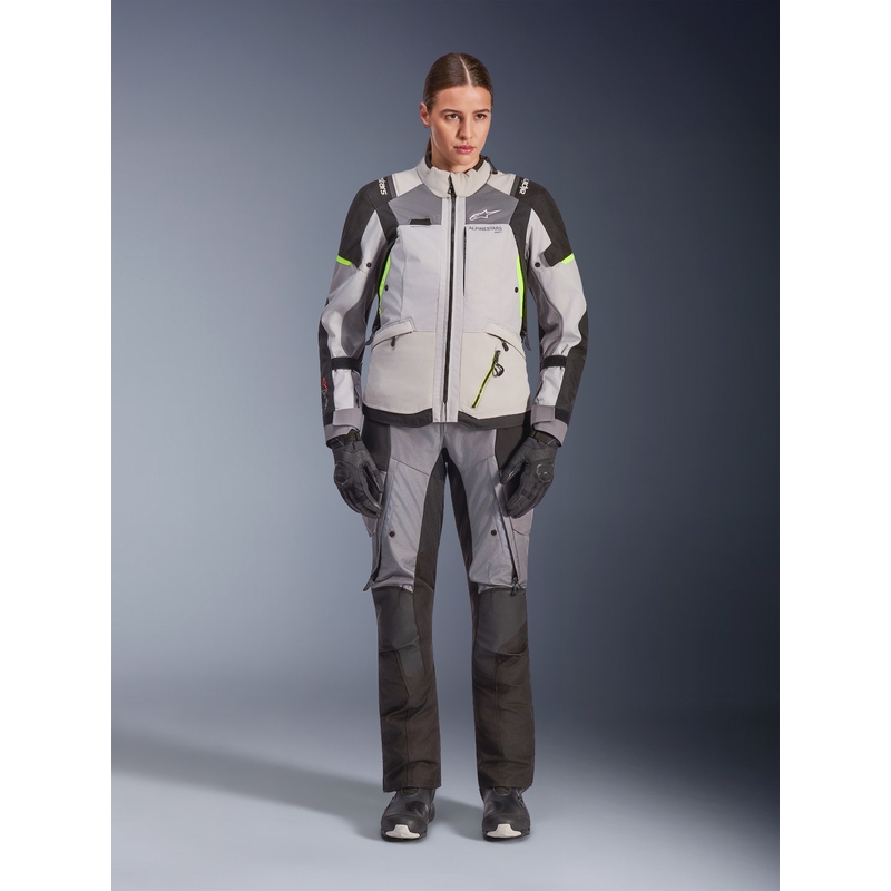 Γυναικείο Μπουφάν Μοτοσικλέτας Alpinestars Stella Andes V4 Drystar Σκούρο Γκρι-Ανοιχτό Γκρι-Μαύρο-Φθορίζον Κίτρινο