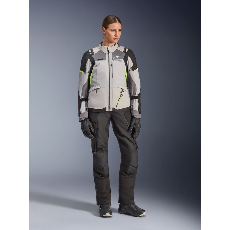 Γυναικείο Μπουφάν Μοτοσικλέτας Alpinestars Stella Andes V4 Drystar Σκούρο Γκρι-Ανοιχτό Γκρι-Μαύρο-Φθορίζον Κίτρινο