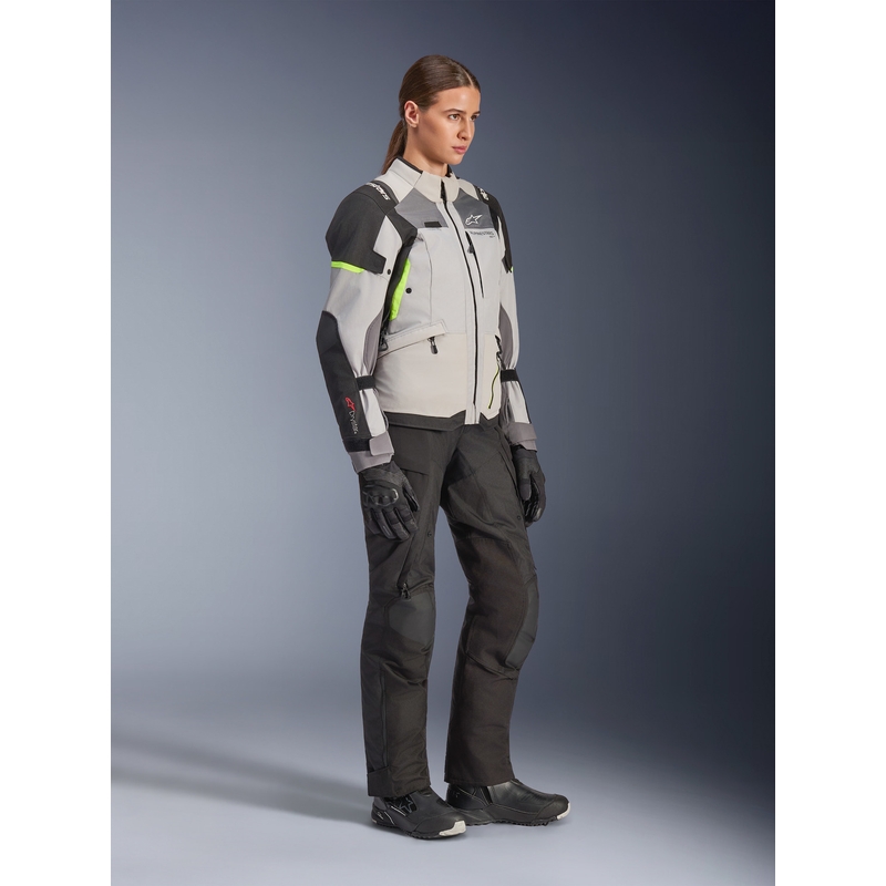 Γυναικείο Μπουφάν Μοτοσικλέτας Alpinestars Stella Andes V4 Drystar Σκούρο Γκρι-Ανοιχτό Γκρι-Μαύρο-Φθορίζον Κίτρινο