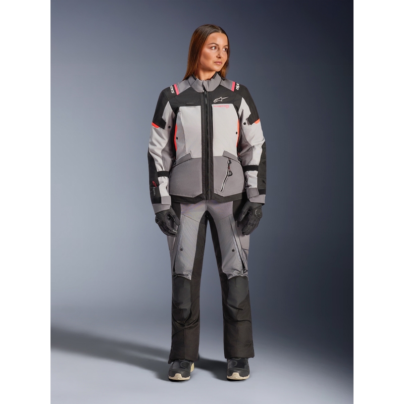 Γυναικείο Μπουφάν Μοτοσικλέτας Alpinestars Stella Andes V4 Drystar Σκούρο Γκρι-Ανοιχτό Γκρι-Μαύρο-Κόκκινο