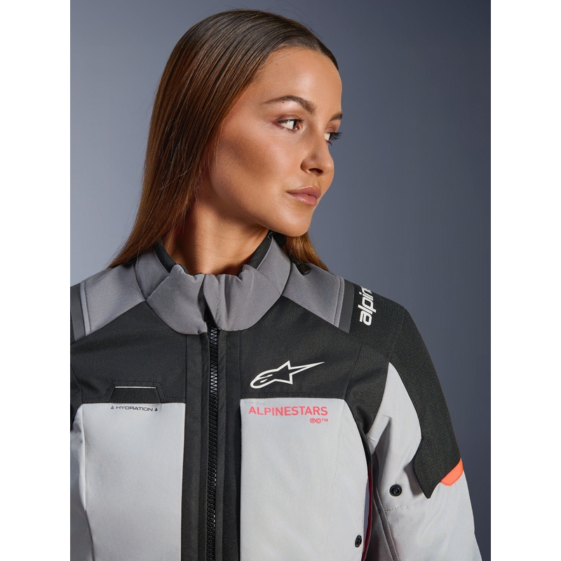 Γυναικείο Μπουφάν Μοτοσικλέτας Alpinestars Stella Andes V4 Drystar Σκούρο Γκρι-Ανοιχτό Γκρι-Μαύρο-Κόκκινο