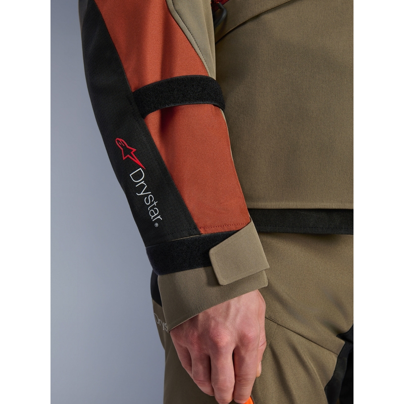 Μπουφάν μοτοσικλέτας Alpinestars Andes V4 Drystar ανοιχτό καφέ-σκούρο πορτοκαλί-μαύρο