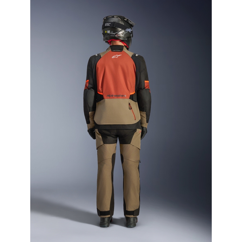 Μπουφάν μοτοσικλέτας Alpinestars Andes V4 Drystar ανοιχτό καφέ-σκούρο πορτοκαλί-μαύρο