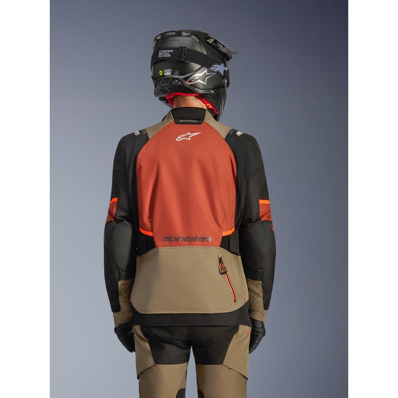 Μπουφάν μοτοσικλέτας Alpinestars Andes V4 Drystar ανοιχτό καφέ-σκούρο πορτοκαλί-μαύρο