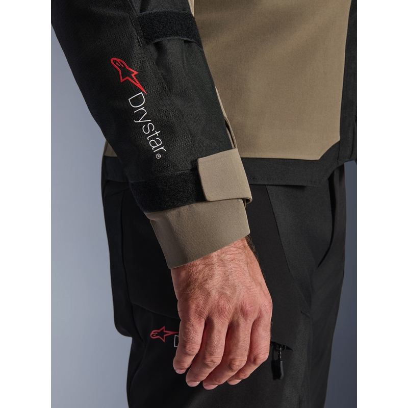 Μπουφάν μοτοσικλέτας Alpinestars Andes V4 Drystar, κρεμ-ανοιχτό καφέ-μαύρο-φλουορο-πορτοκαλί