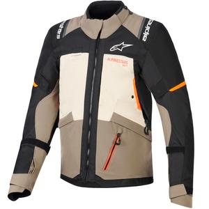 Μπουφάν μοτοσικλέτας Alpinestars Andes V4 Drystar, κρεμ-ανοιχτό καφέ-μαύρο-φλουορο-πορτοκαλί