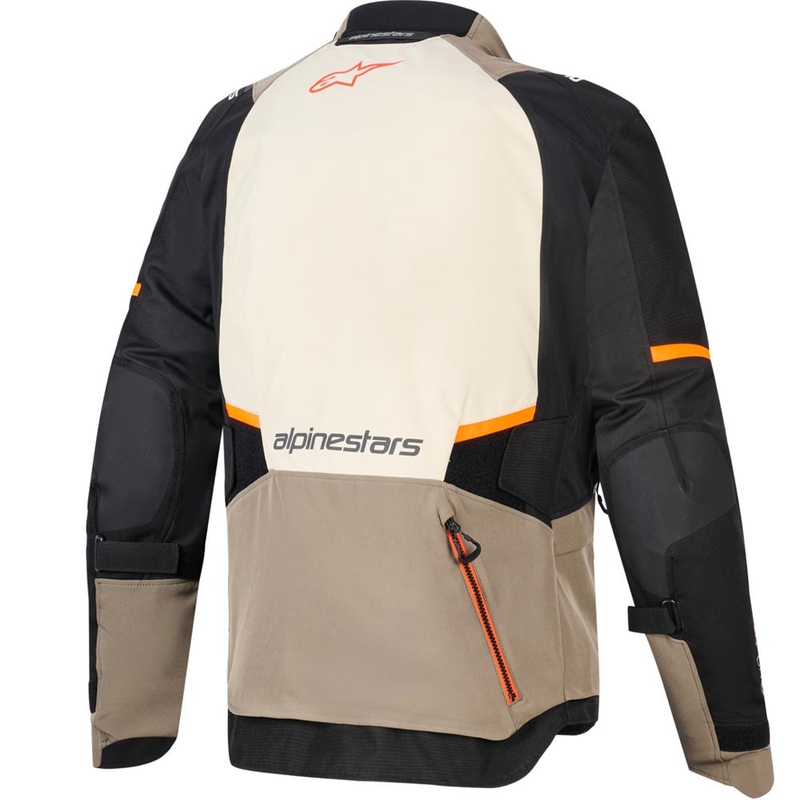 Μπουφάν μοτοσικλέτας Alpinestars Andes V4 Drystar, κρεμ-ανοιχτό καφέ-μαύρο-φλουορο-πορτοκαλί
