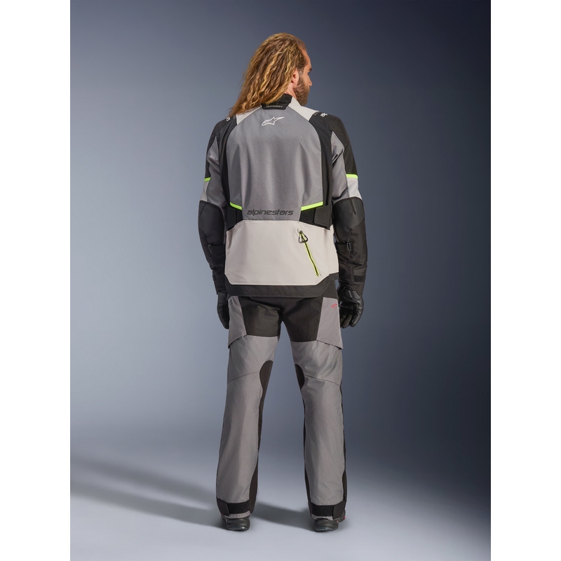 Μπουφάν μοτοσικλέτας Alpinestars Andes V4 Drystar Σκούρο γκρι-Ανοιχτό γκρι-Μαύρο-Φθορίζον κίτρινο