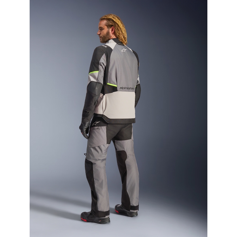 Μπουφάν μοτοσικλέτας Alpinestars Andes V4 Drystar Σκούρο γκρι-Ανοιχτό γκρι-Μαύρο-Φθορίζον κίτρινο