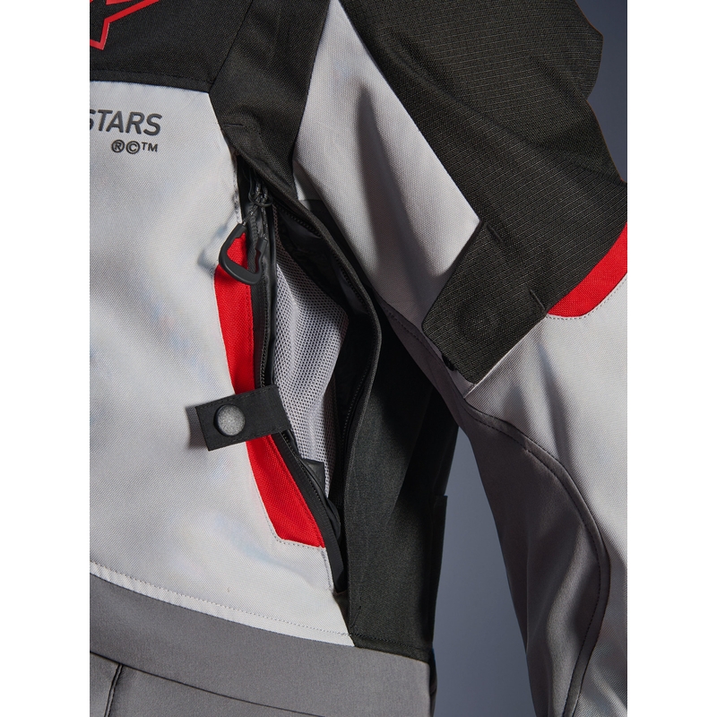 Μπουφάν μοτοσικλέτας Alpinestars Andes V4 Drystar Σκούρο γκρι-Ανοιχτό γκρι-Μαύρο-Κόκκινο