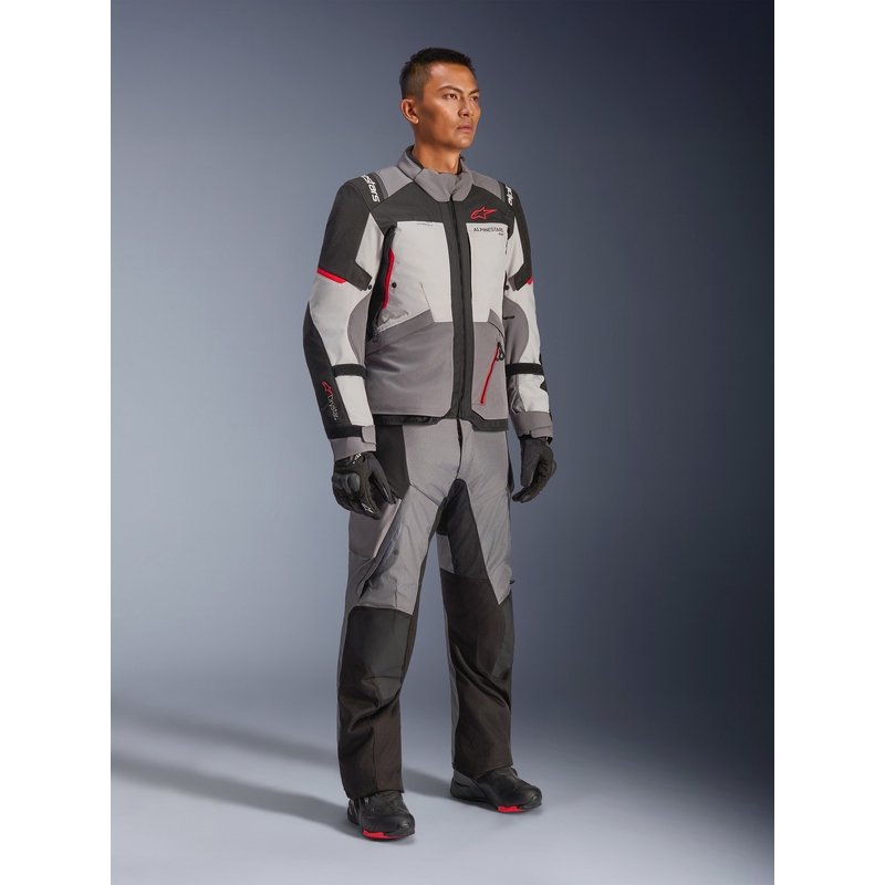 Μπουφάν μοτοσικλέτας Alpinestars Andes V4 Drystar Σκούρο γκρι-Ανοιχτό γκρι-Μαύρο-Κόκκινο