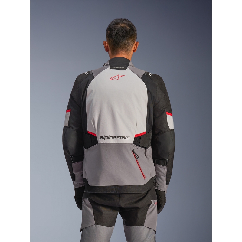 Μπουφάν μοτοσικλέτας Alpinestars Andes V4 Drystar Σκούρο γκρι-Ανοιχτό γκρι-Μαύρο-Κόκκινο
