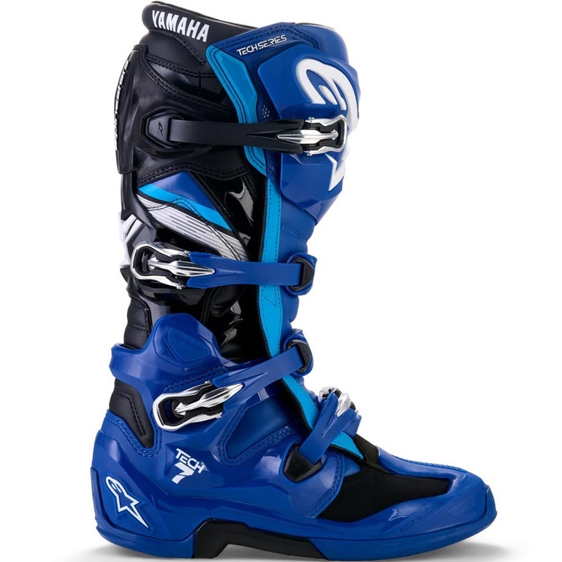 Μπότες motocross Alpinestars TECH 7 YAMAHA, μπλε-λευκό-μαύρη συλλογή