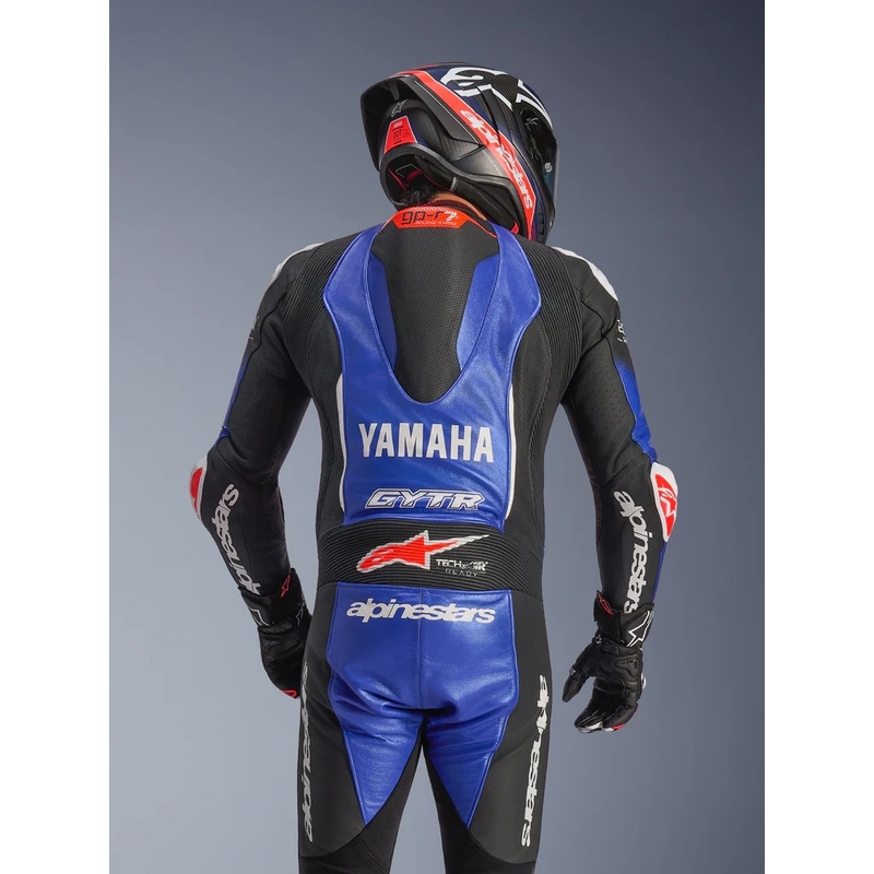 Ολόσωμη δερμάτινη φόρμα μοτοσικλέτας Alpinestars GP-R7 YAMAHA GYTR TECH-AIR collection συμβατή με μπλε-μαύρο-λευκό-κόκκινο