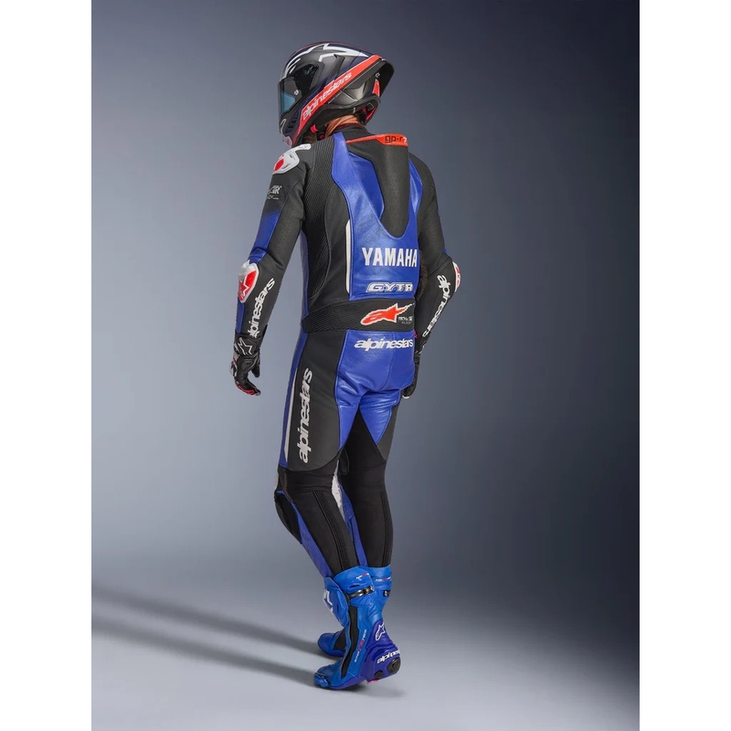 Ολόσωμη δερμάτινη φόρμα μοτοσικλέτας Alpinestars GP-R7 YAMAHA GYTR TECH-AIR collection συμβατή με μπλε-μαύρο-λευκό-κόκκινο