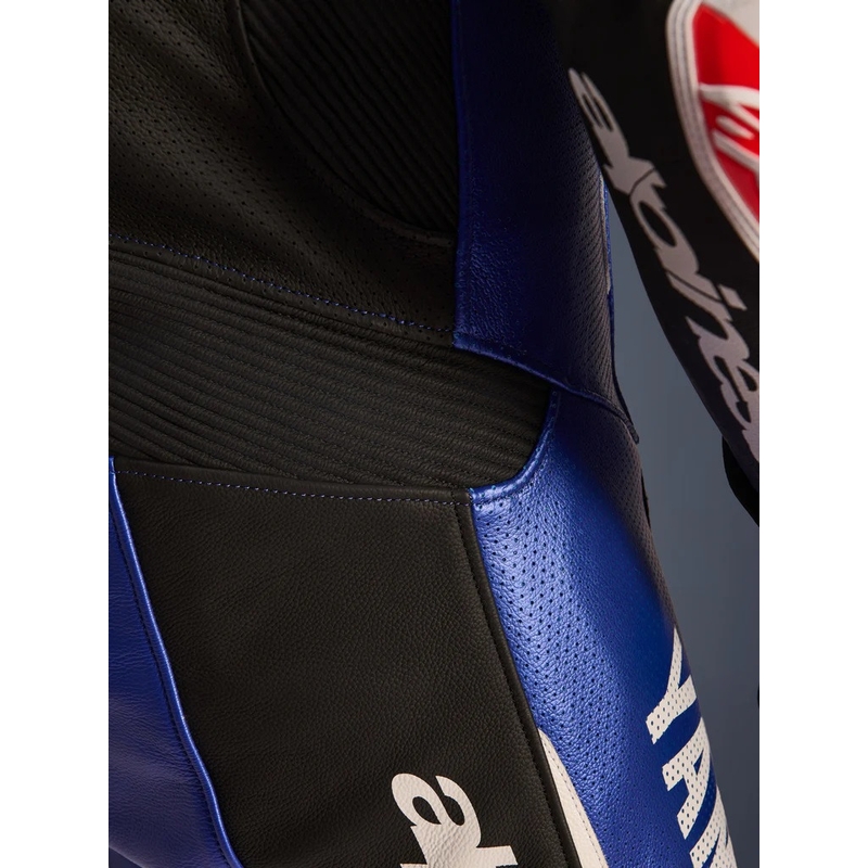 Ολόσωμη δερμάτινη φόρμα μοτοσικλέτας Alpinestars GP-R7 YAMAHA GYTR TECH-AIR collection συμβατή με μπλε-μαύρο-λευκό-κόκκινο