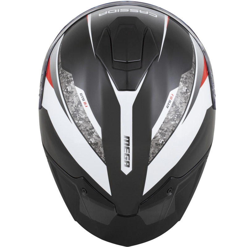 Κράνος μοτοσικλέτας Cassida Integral GTS 2.1 Mega full-face μαύρο-άσπρο-κόκκινο