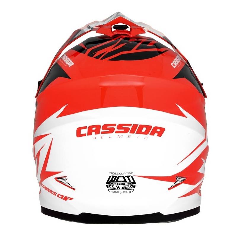 Cassida Cross Cup Two Κράνος Motocross μαύρο-λευκό-γκρι-φλούο πορτοκαλί