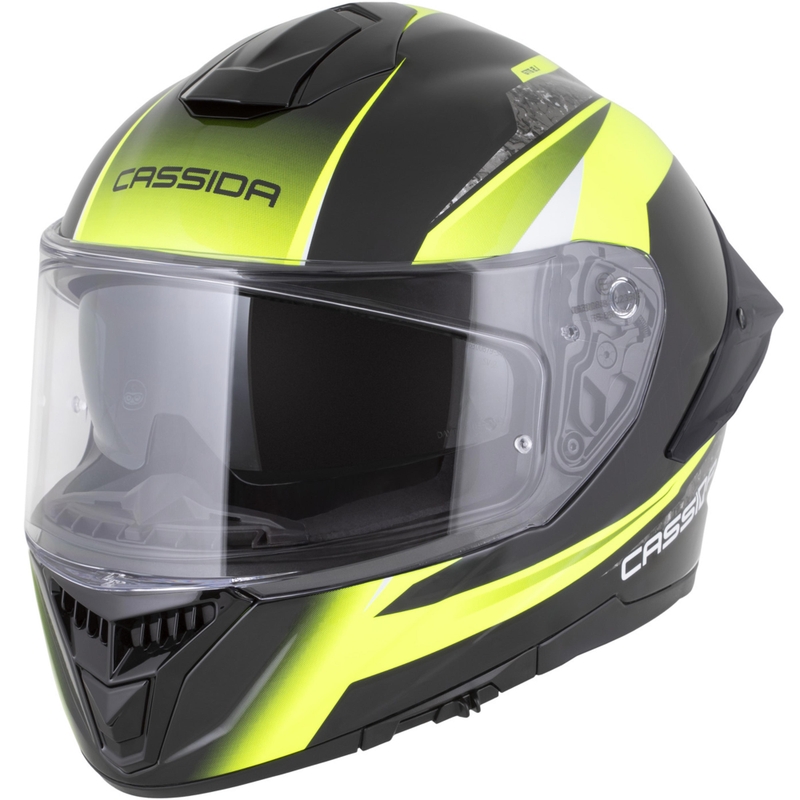 Κράνος μοτοσικλέτας Cassida Integral GTS 2.1 Mega full-face μαύρο-φθορίζον κίτρινο-λευκό