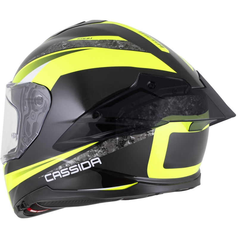 Κράνος μοτοσικλέτας Cassida Integral GTS 2.1 Mega full-face μαύρο-φθορίζον κίτρινο-λευκό