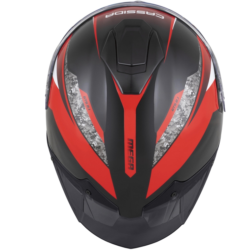Κράνος μοτοσικλέτας Cassida Integral GTS 2.1 Mega full-face μαύρο-κόκκινο-λευκό