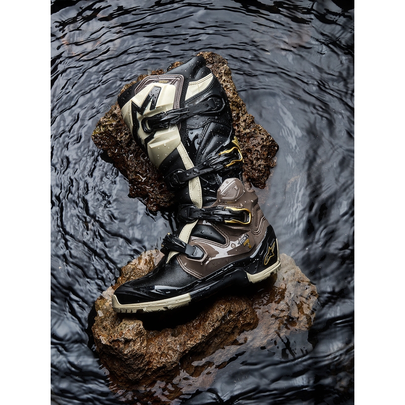 Μπότες Μοτοσικλέτας Alpinestars TECH 7 Enduro Drystar Μαύρο-Σκούρο Γκρι-Χρυσό