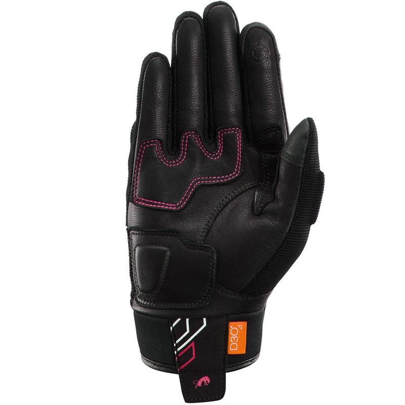 Γυναικεία γάντια μοτοσικλέτας Furygan Jet Neon D3O® Evo μαύρο-άσπρο-ροζ