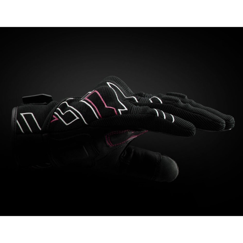Γυναικεία γάντια μοτοσικλέτας Furygan Jet Neon D3O® Evo μαύρο-άσπρο-ροζ