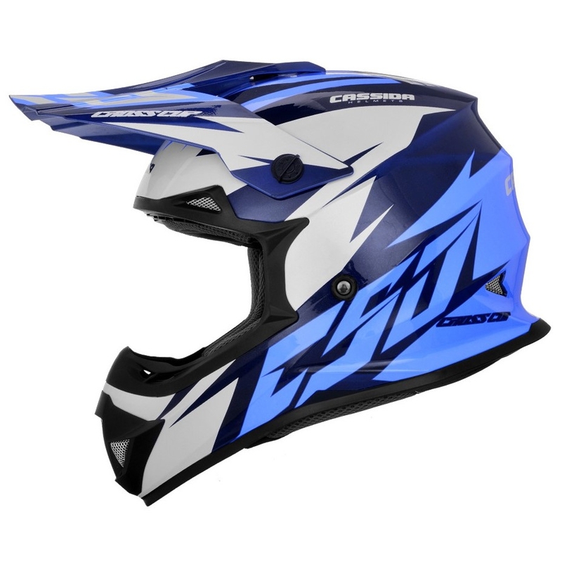 Cassida Cross Cup Two κράνος motocross μαύρο-λευκό-μπλε