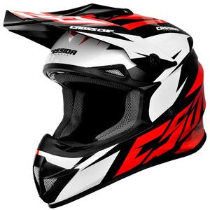 Cassida Cross Cup Two κράνος motocross μαύρο-λευκό-κόκκινο