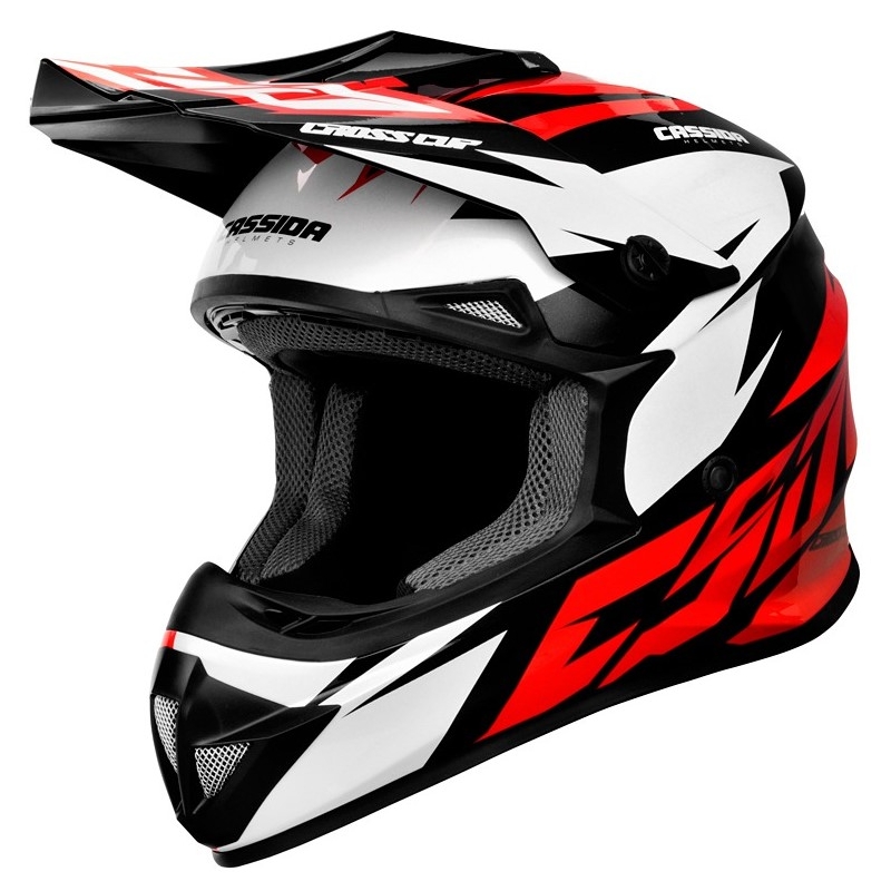 Cassida Cross Cup Two κράνος motocross μαύρο-λευκό-κόκκινο