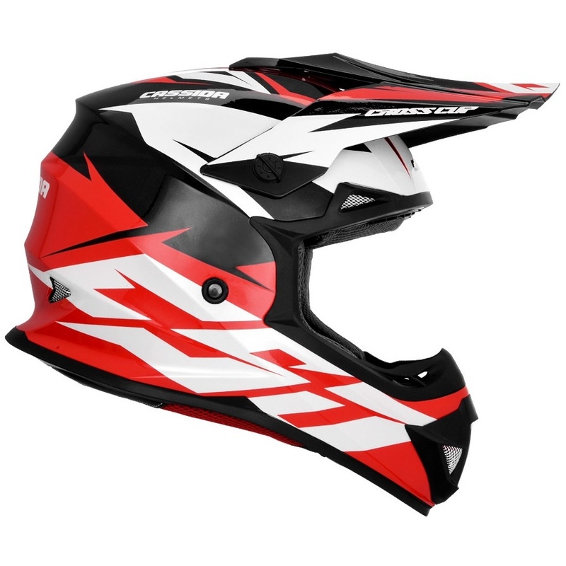 Cassida Cross Cup Two κράνος motocross μαύρο-λευκό-κόκκινο