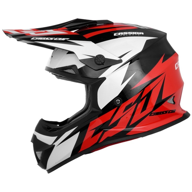 Cassida Cross Cup Two κράνος motocross μαύρο-λευκό-κόκκινο