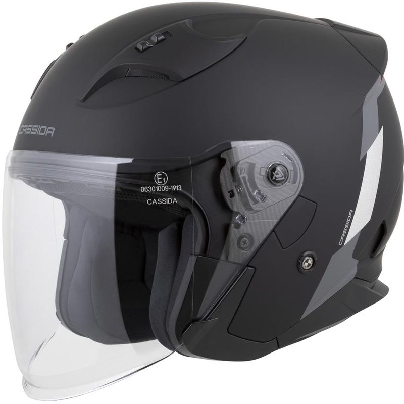 Κράνος μοτοσικλέτας Cassida Reflex 2.0 Safety Open Face Ματ Μαύρο-Γκρι-Ανακλαστικό Ασημί