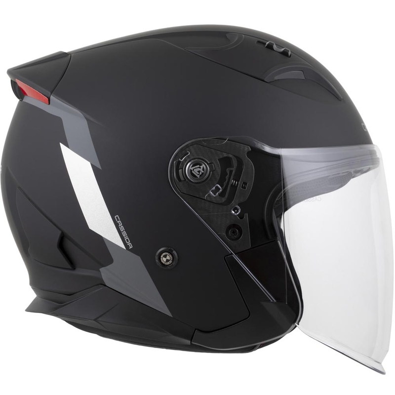 Κράνος μοτοσικλέτας Cassida Reflex 2.0 Safety Open Face Ματ Μαύρο-Γκρι-Ανακλαστικό Ασημί