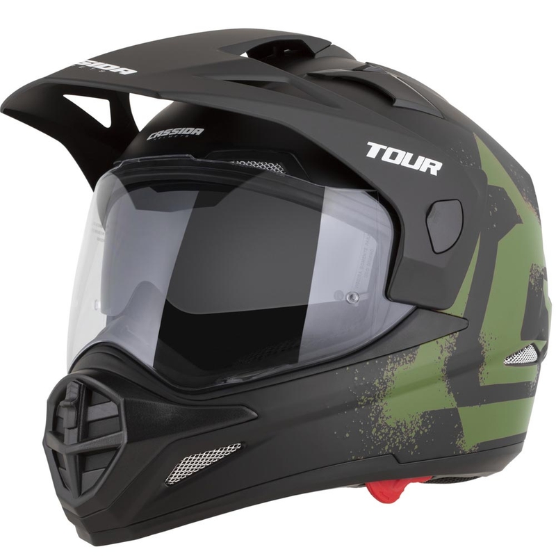 Κράνος μοτοσικλέτας Enduro Cassida Tour 2.0 Crew ματ μαύρο-σκούρο πράσινο