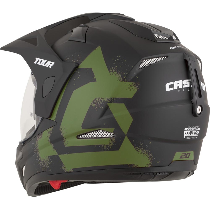 Κράνος μοτοσικλέτας Enduro Cassida Tour 2.0 Crew ματ μαύρο-σκούρο πράσινο
